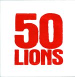 50 Lions-Time Is The Enemy silkscreen cover red-LP Vinyl