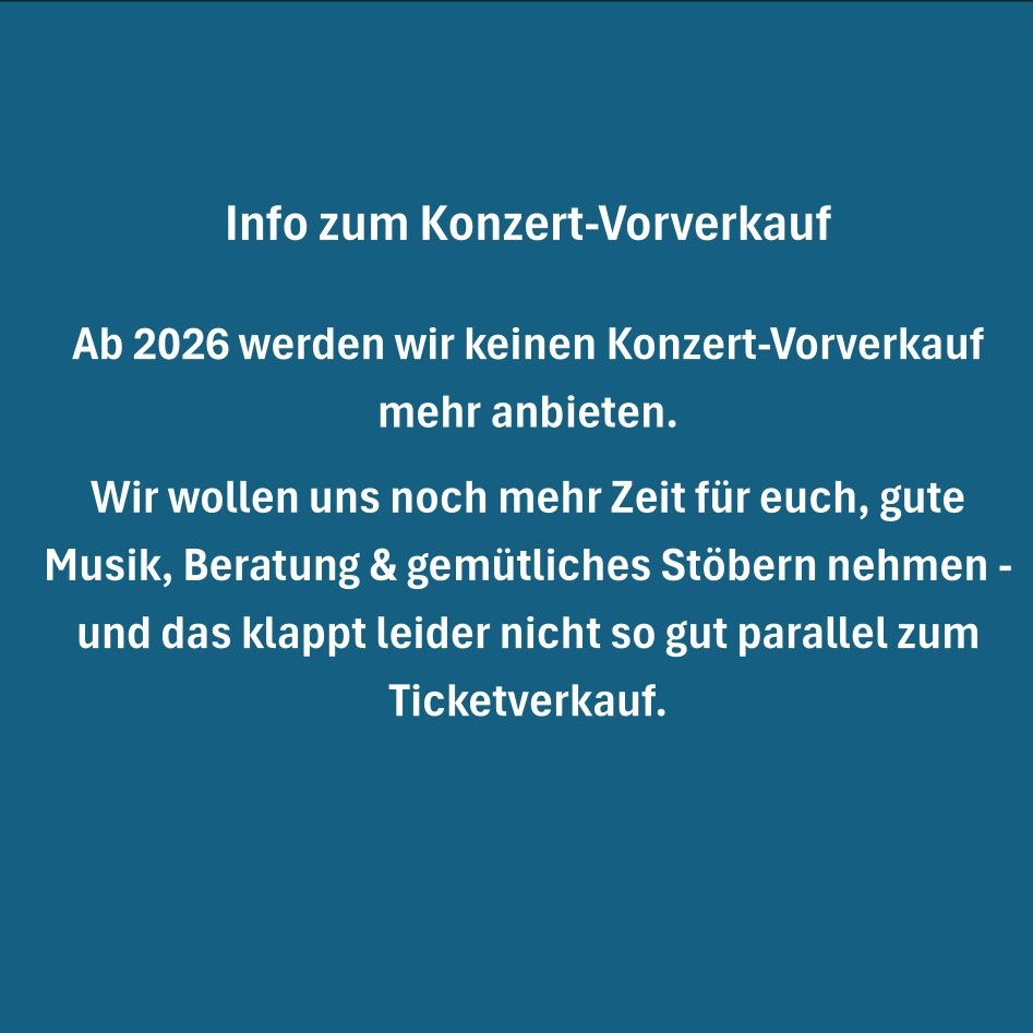 Info zum Konzertkartenverkauf